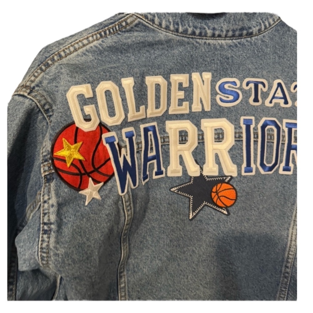 GOLDEN STATE WARRIORS One-of-a-Kind Custom Jean Jacket Medium
